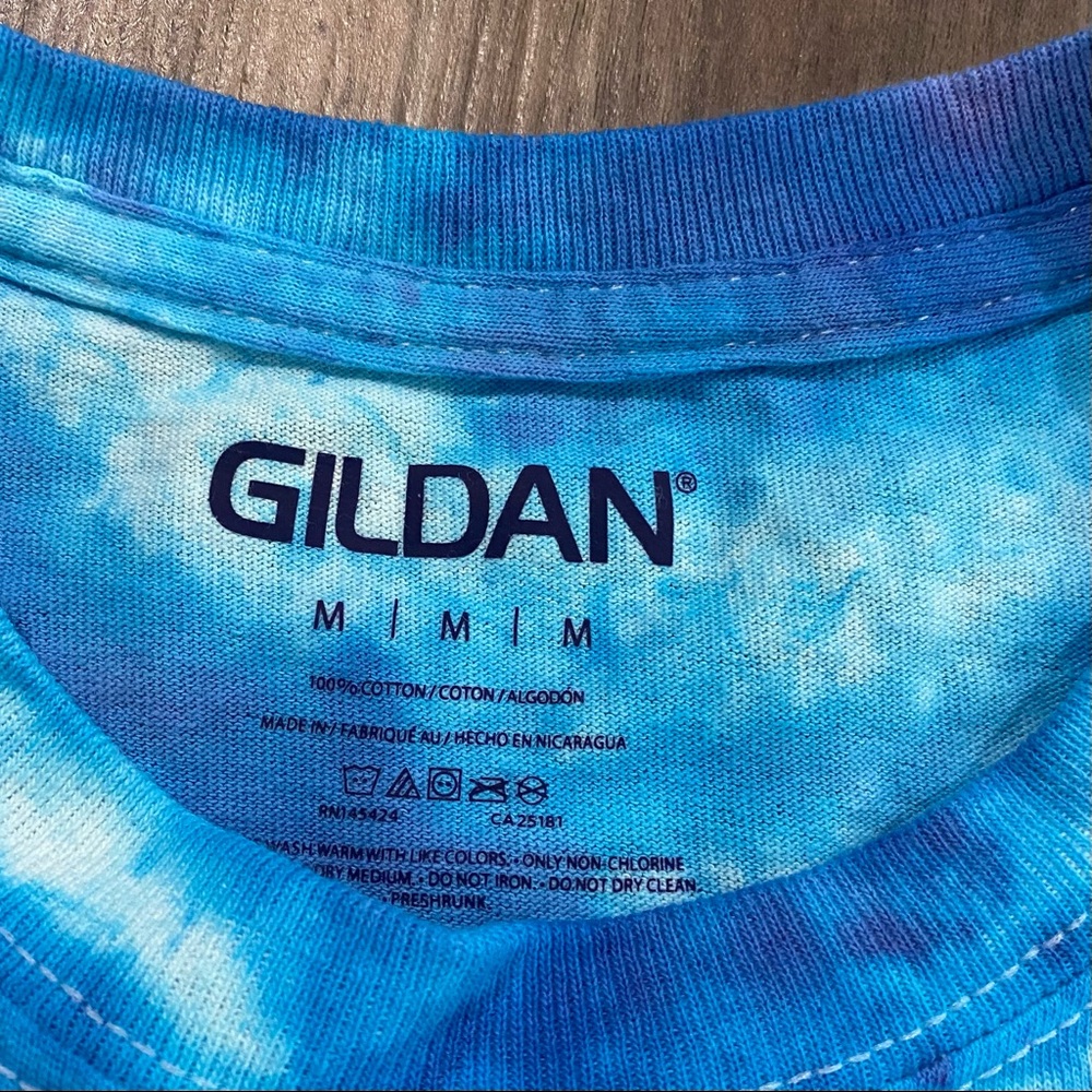 blue tie dye tee shirt - Picture 2 of 3